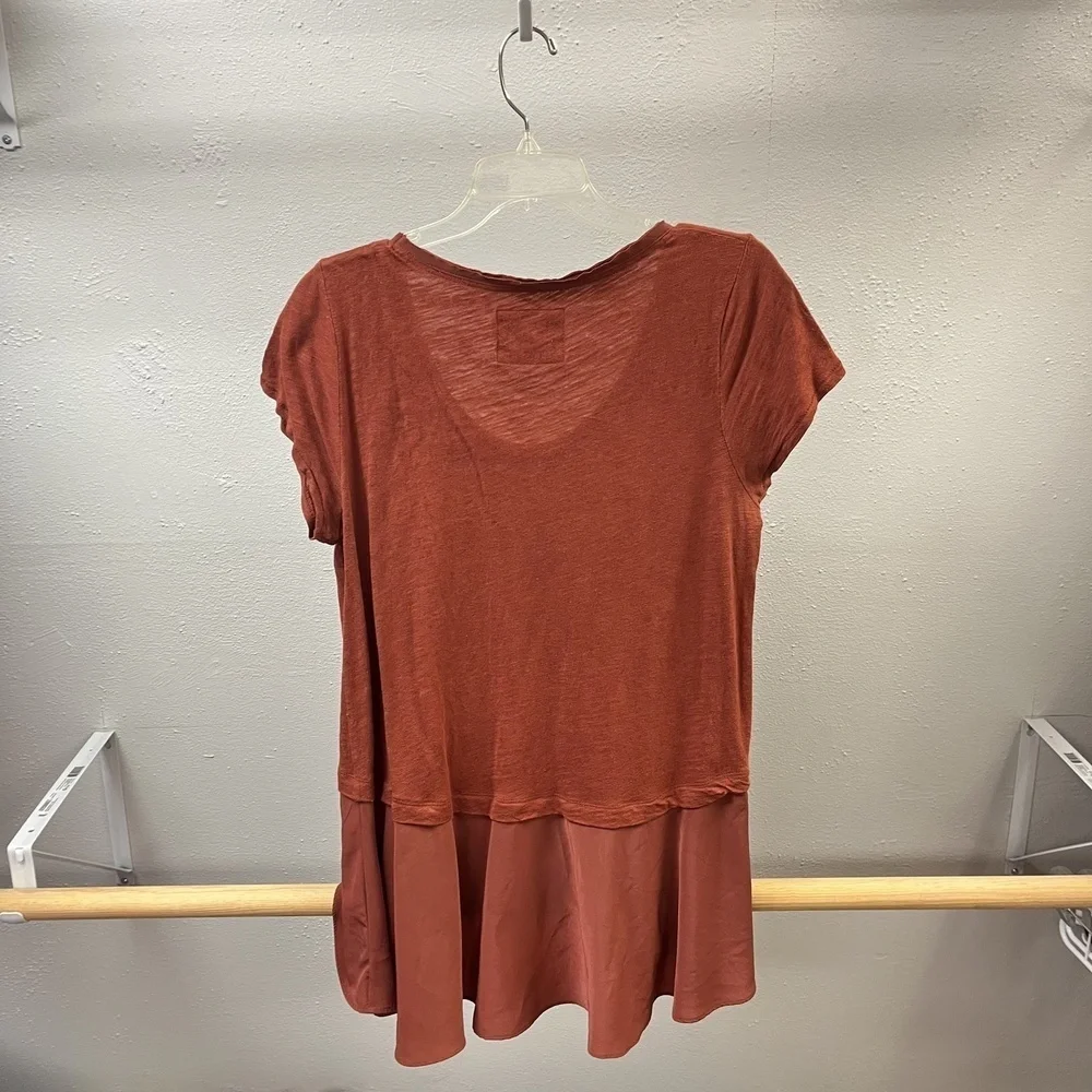 Anthropologie Postmark Top Womens Large Ruffle Peplum Boho Flowy Shirt Tee - Picture 2 of 12